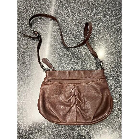 B. Makowsky Small Rich Brown Leather Crossbody/Shoulder Bag Great Quality - Picture 1 of 10
